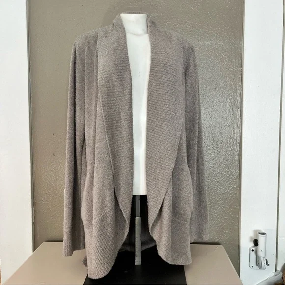 Barefoot Dreams CozyChic Lite Women’s Circle Cardi Sweater Dove Gray Size L - Picture 16 of 16